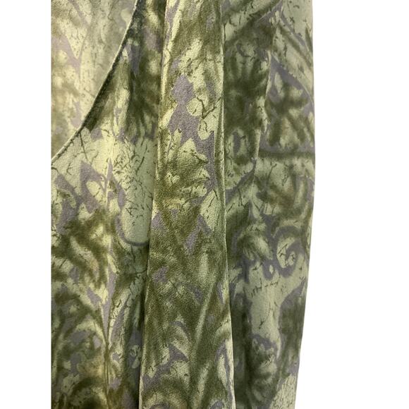 Vintage Victoria’s Secret Sheer Silk Chemise Slip Dress Green Paisley Size L - Picture 5 of 5